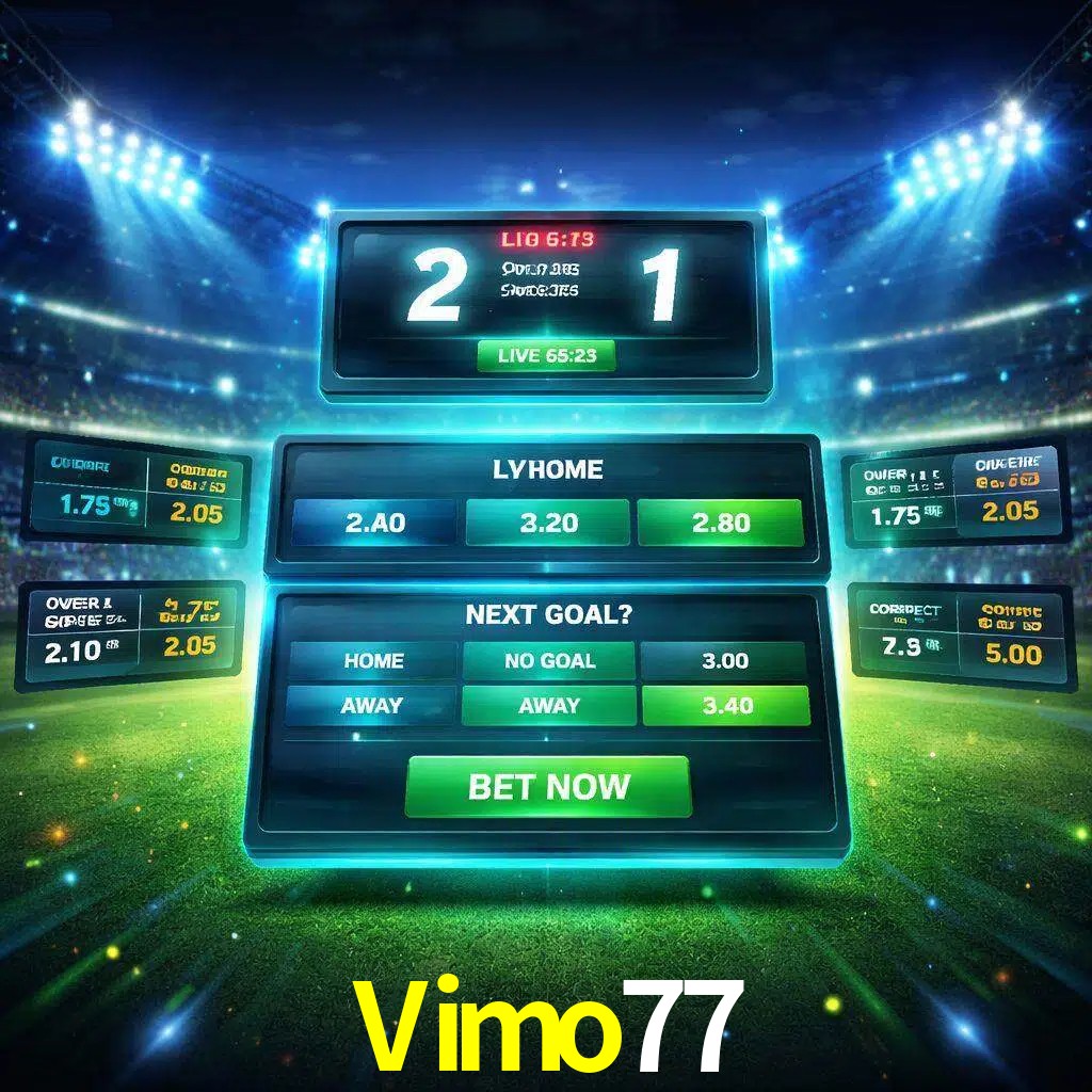 Vista de apuestas en vivo Vimo77 durante un partido en curso